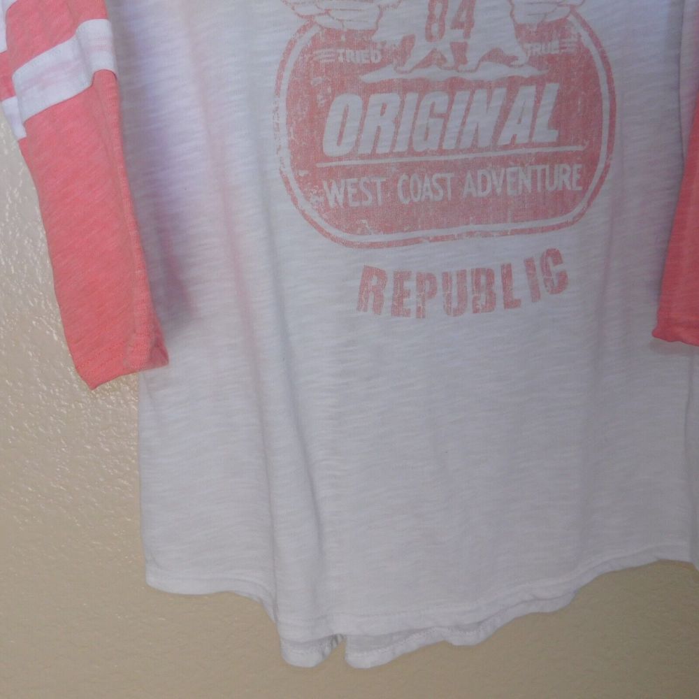 Reflex California Tee Shirt Retro Graphic 3/4 Sleeve Casual Thin Tee Shirt Logo - Picture 6 of 8